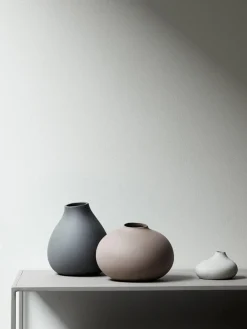 Jarrones|Jarrones>blomus Set de jarrones pequeños de porcelana Nona, 3 uds. Gris oscuro