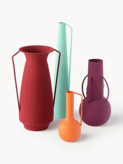 Jarrones|Jarrones>POLSPOTTEN Set de jarrones Roman, 4 uds. Naranja, verde menta, rojo indio, morado oscuro