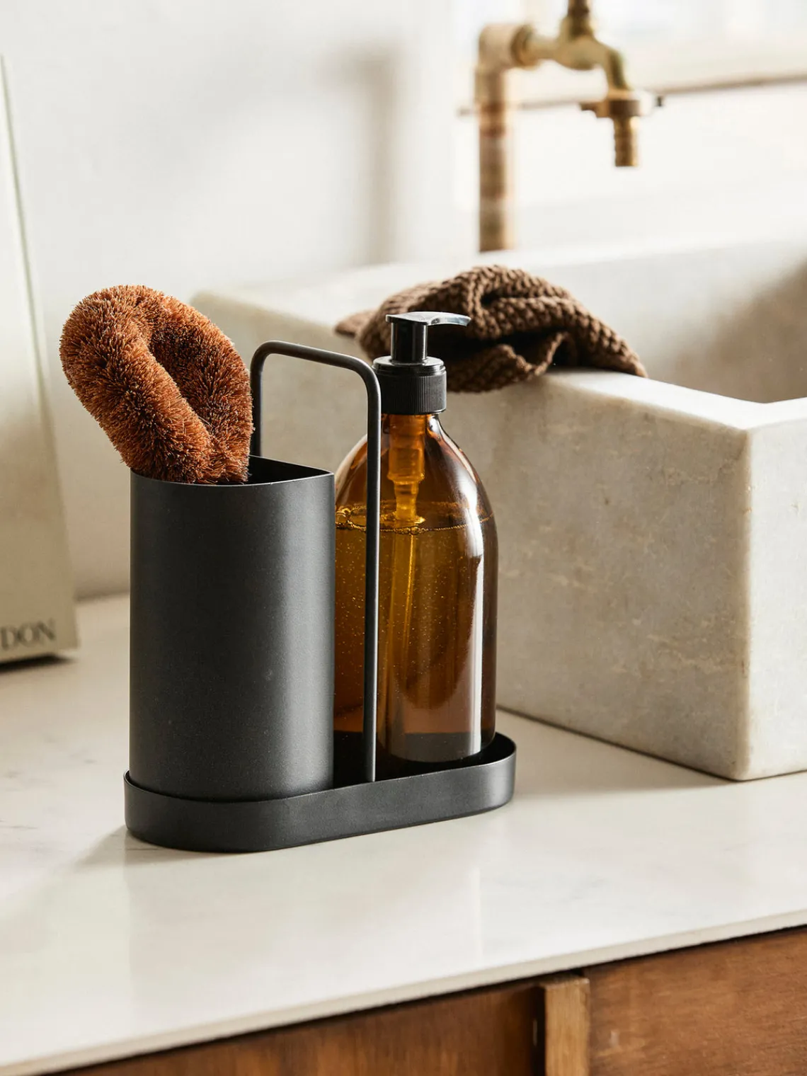 Escurreplatos|Almacenaje De Cocina>Nordal Set de lavado de acero inoxidable Kaki