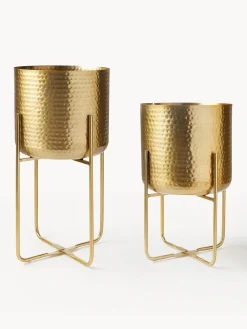 Maceteros|Jarrones>Westwing Collection Set de macetero de metal martillado Nives, 2 uds.