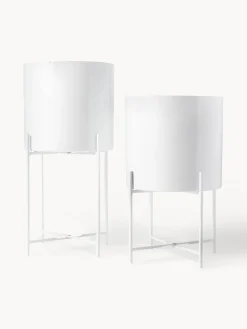 Maceteros|Jarrones>Westwing Collection Set de maceteros de metal Mina, 2 uds. Blanco