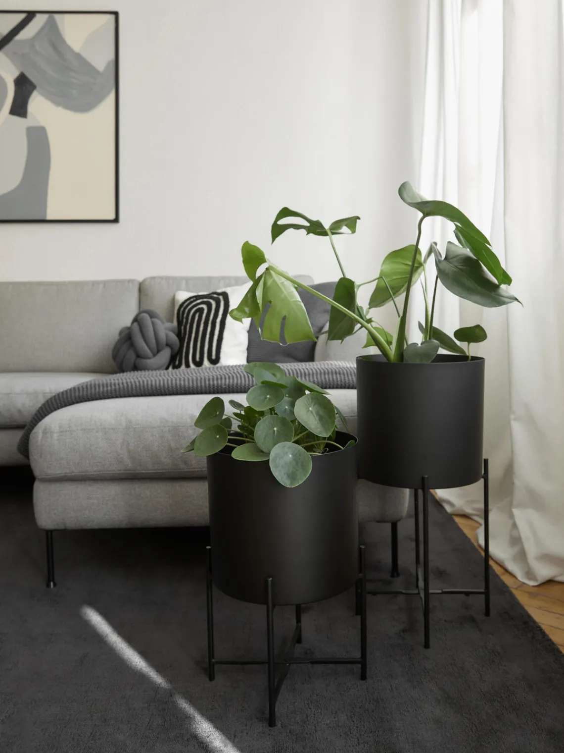 Maceteros|Jarrones>Westwing Collection Set de maceteros de metal Mina, 2 uds. Negro