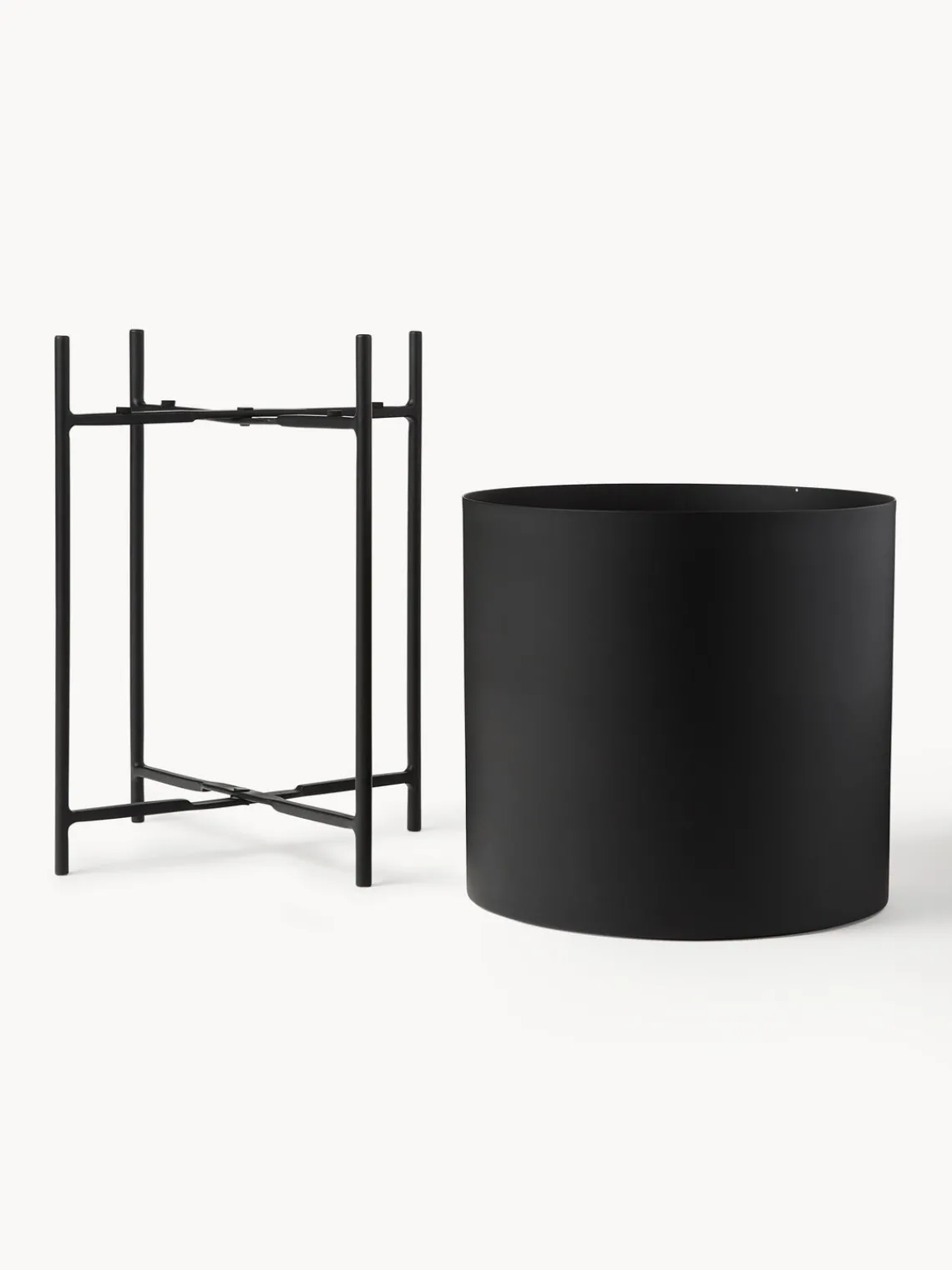 Maceteros|Jarrones>Westwing Collection Set de maceteros de metal Mina, 2 uds. Negro