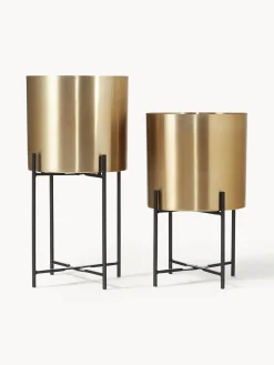 Set de maceteros de metal Mina, 2 uds. Maceteros|Jarrones