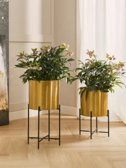 Set de maceteros de metal Mina, 2 uds. Maceteros|Jarrones