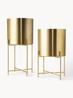 Maceteros|Jarrones>Westwing Collection Set de maceteros de metal Mina, 2 uds. Dorado