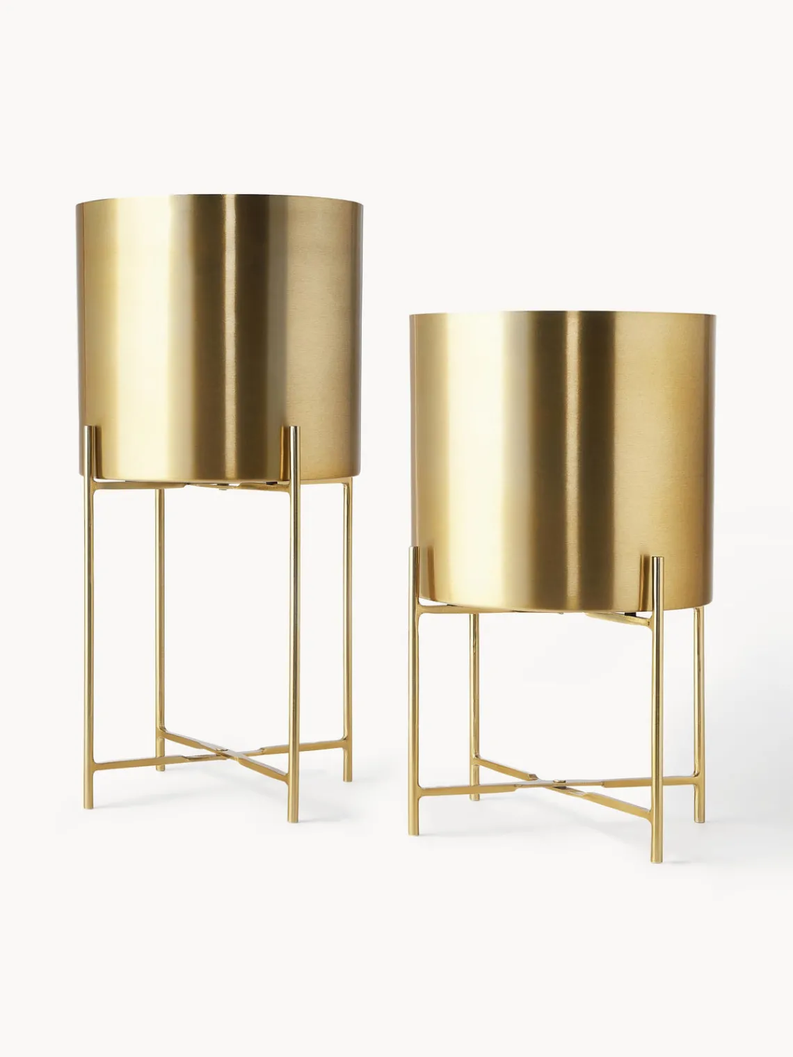 Maceteros|Jarrones>Westwing Collection Set de maceteros de metal Mina, 2 uds. Dorado