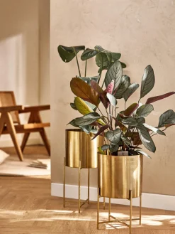 Maceteros|Jarrones>Westwing Collection Set de maceteros de metal Mina, 2 uds. Dorado