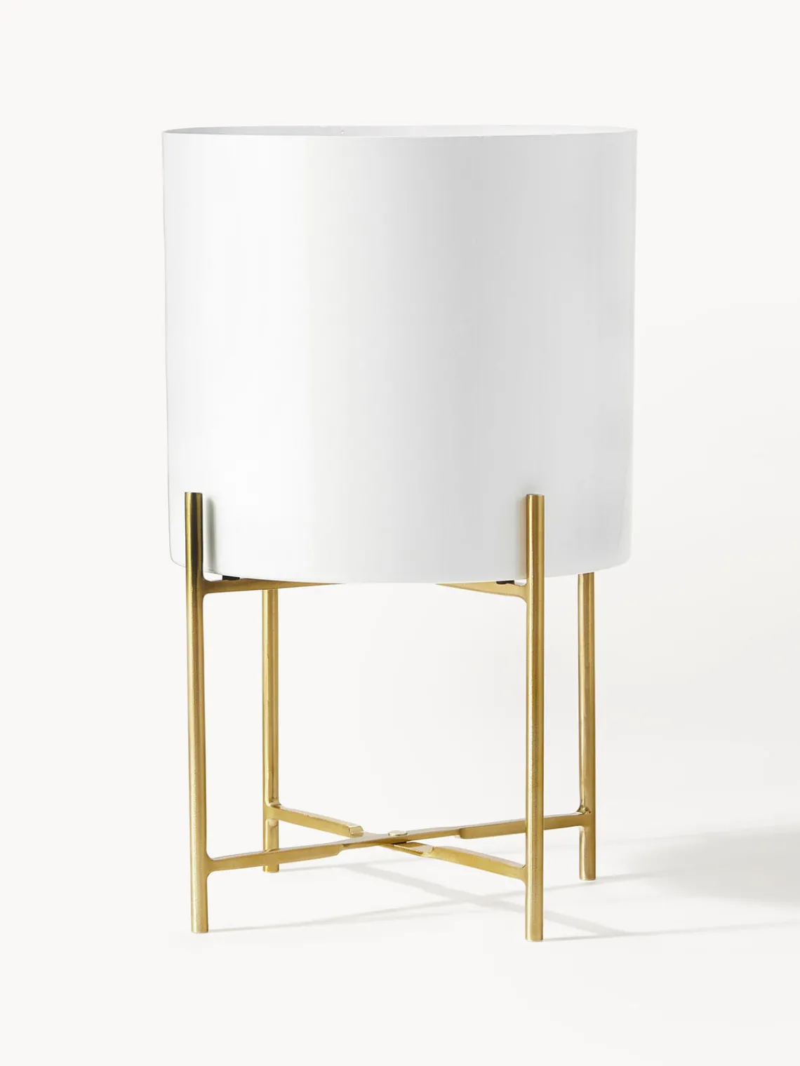 Maceteros|Jarrones>Westwing Collection Set de maceteros de metal Mina, 2 uds. Blanco, dorado