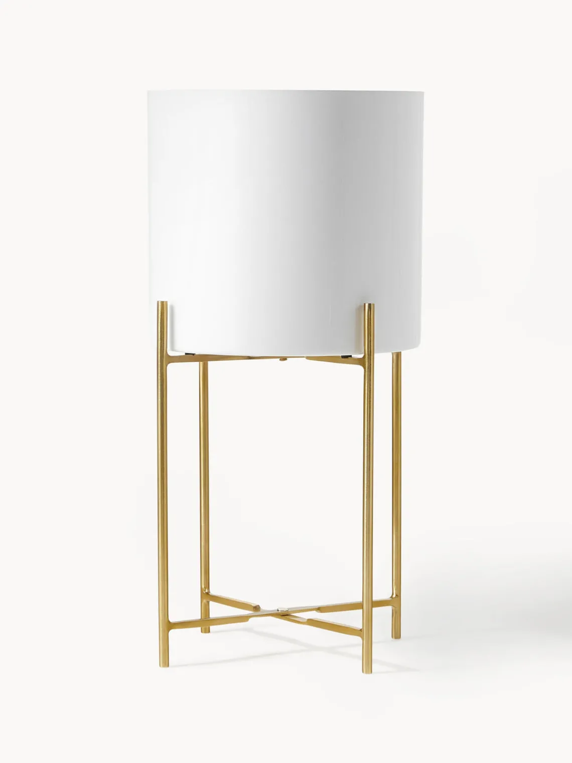 Maceteros|Jarrones>Westwing Collection Set de maceteros de metal Mina, 2 uds. Blanco, dorado