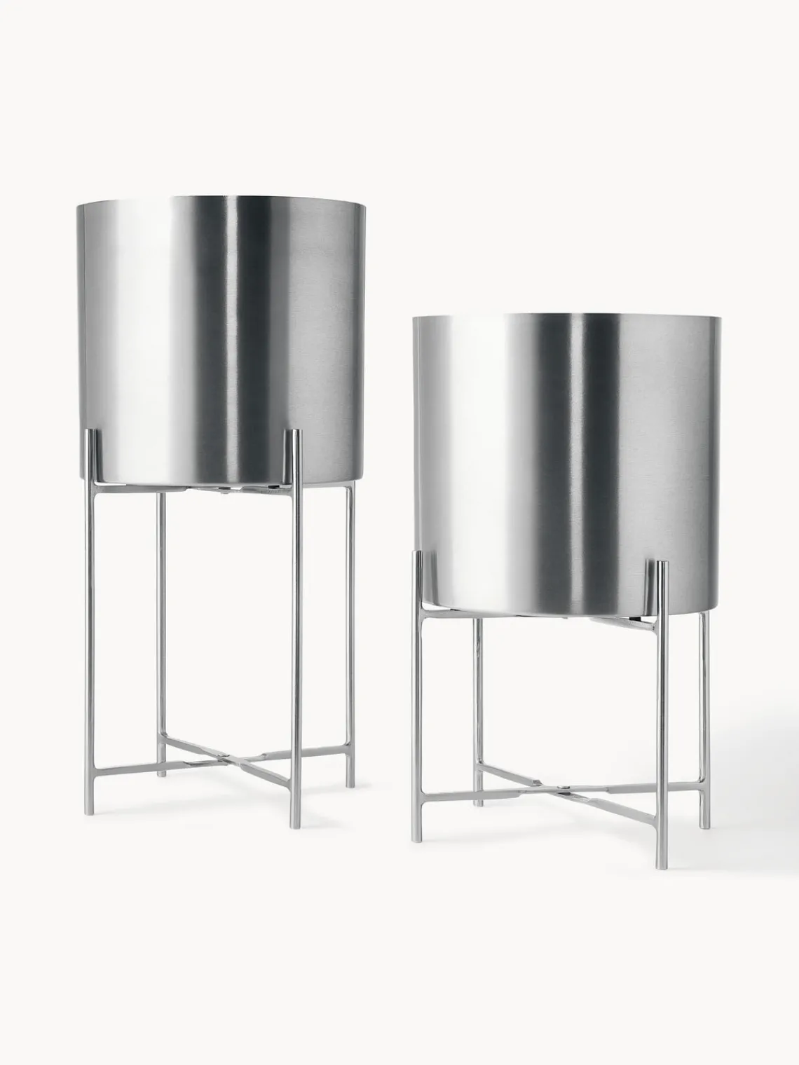 Maceteros|Jarrones>Westwing Collection Set de maceteros de metal Mina, 2 uds. Plateado