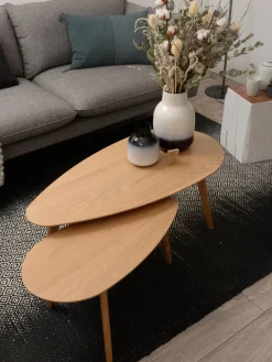 Outlet Set de mesas de centro de roble Bloom, 2 uds. Mesas De Centro|Mesas De Centro