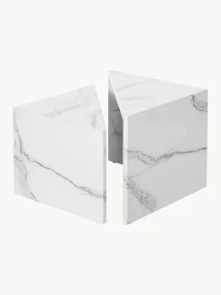 Mesas De Centro|Mesas De Centro>Westwing Collection Set de mesas de centro en look mármol Vilma, 2 uds. Aspecto mármol blanco