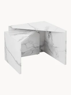 Mesas De Centro|Mesas De Centro></noscript>Westwing Collection Set de mesas de centro en look mármol Vilma, 2 uds. Aspecto mármol blanco