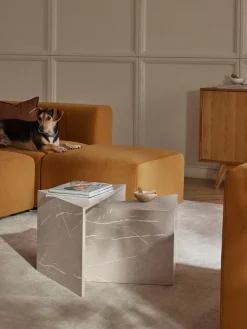 Best Set de mesas de centro en look mármol Vilma, 2 uds. Mesas De Centro|Mesas De Centro