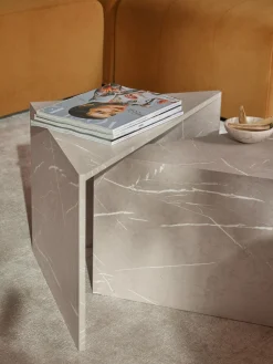 Best Set de mesas de centro en look mármol Vilma, 2 uds. Mesas De Centro|Mesas De Centro