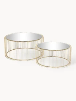 Clearance Set de mesas de centro Wire, 2 uds., tablero de vidrio Mesas De Centro|Mesas De Centro