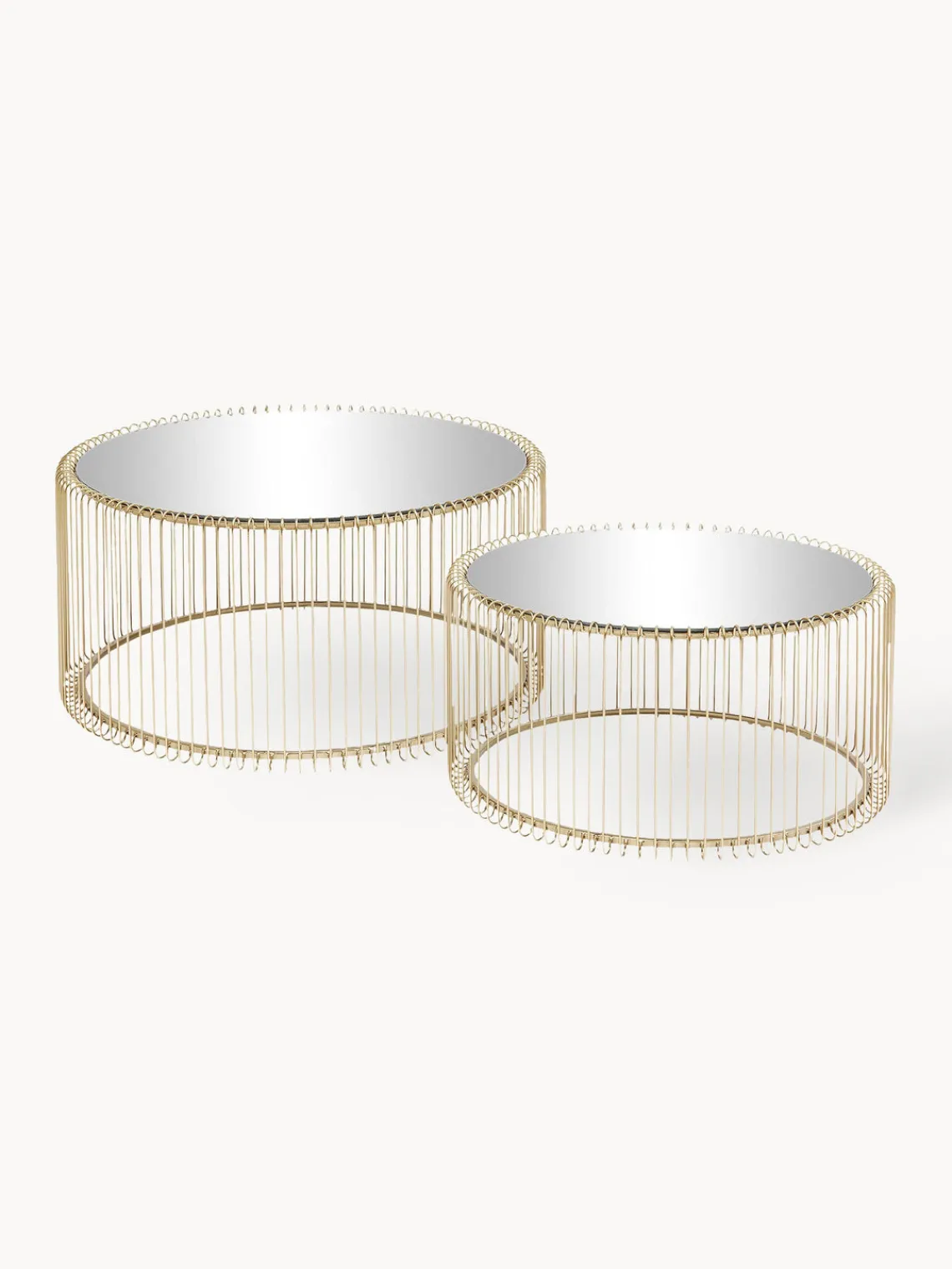 Clearance Set de mesas de centro Wire, 2 uds., tablero de vidrio Mesas De Centro|Mesas De Centro