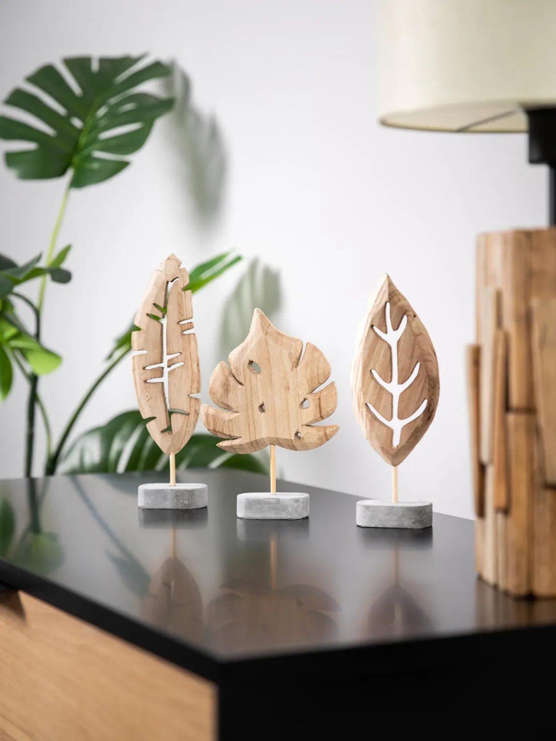 Figuras Decorativas|Decoración> Set de piezas decorativas Blatt, 3 pzas.