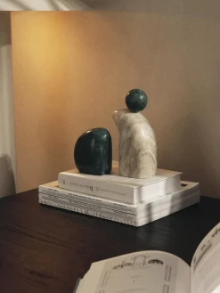 New Set de piezas decorativas de mármol Nati, 2 pzas. Figuras Decorativas|Jarrones