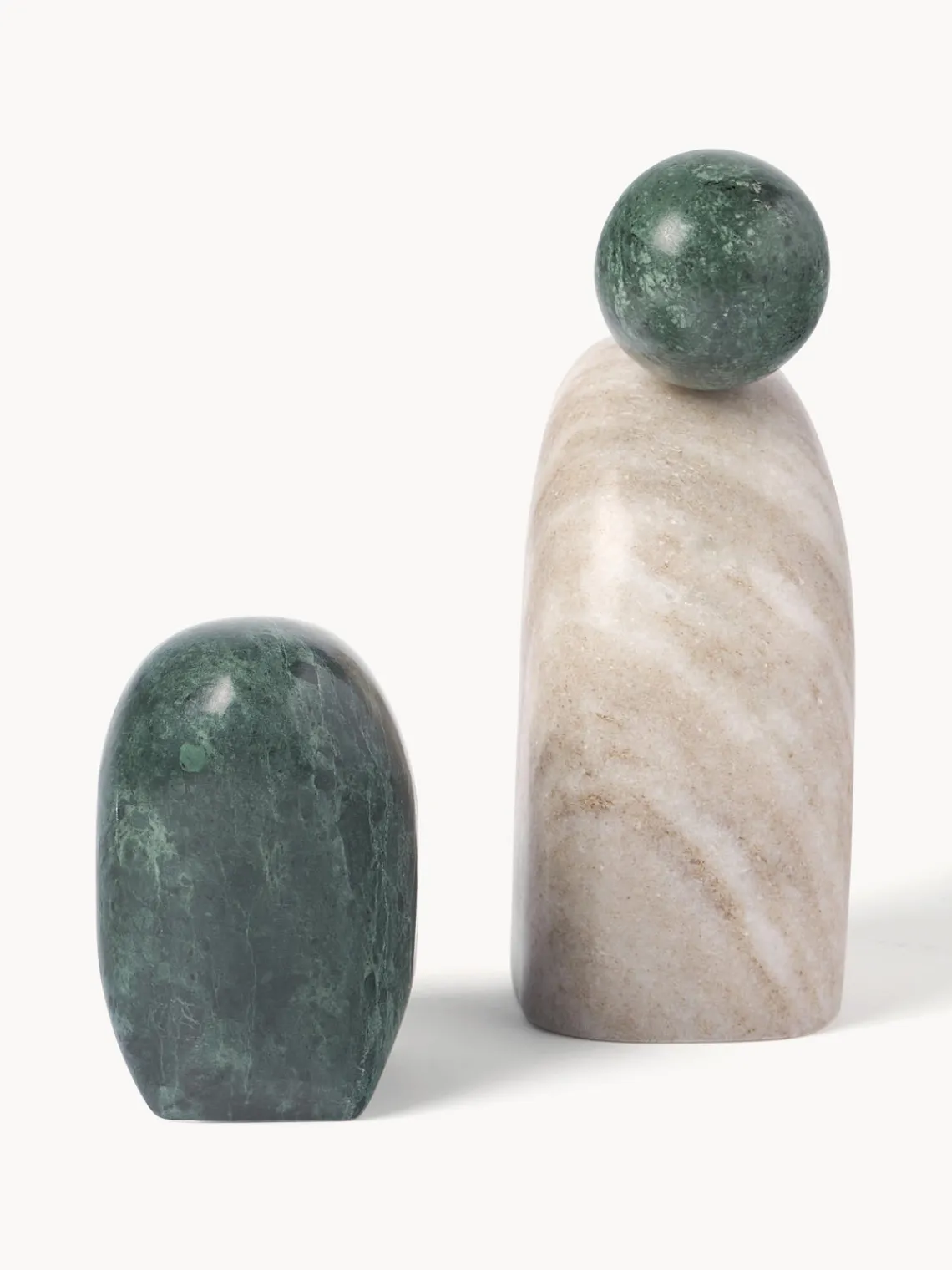 New Set de piezas decorativas de mármol Nati, 2 pzas. Figuras Decorativas|Jarrones