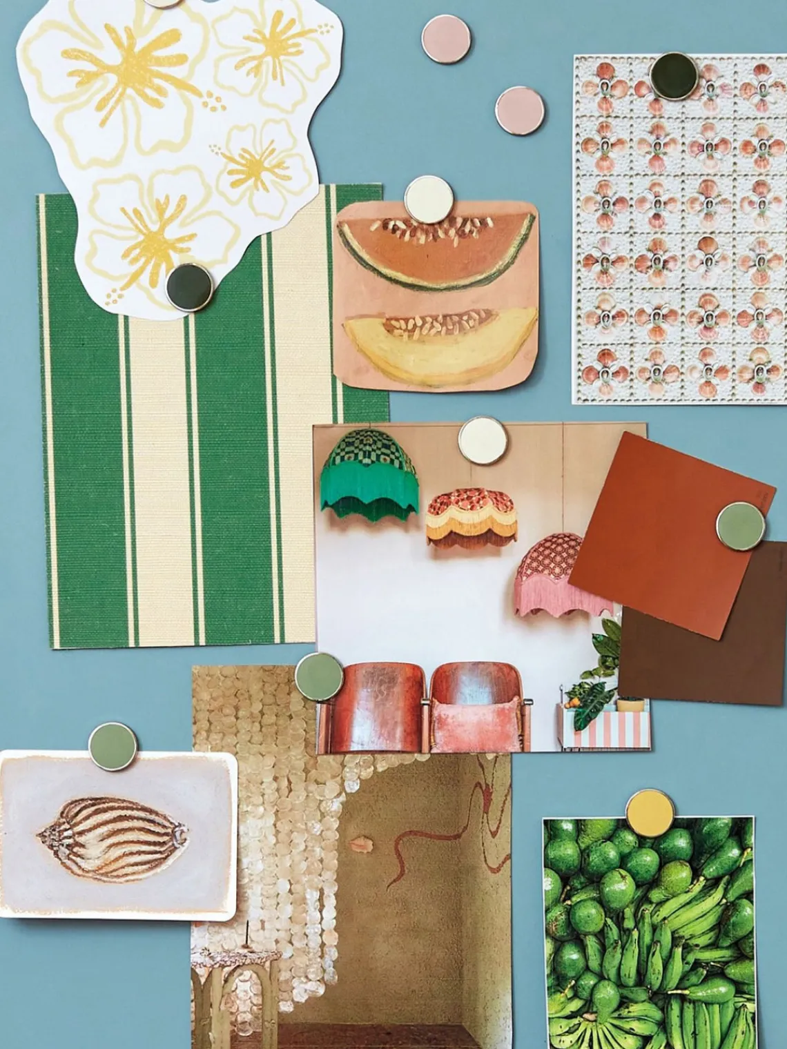 Material De Oficina|Material De Oficina>Mustard Made Set de pines magnéticos The Buttons, 6 uds. Verde salvia, plateado