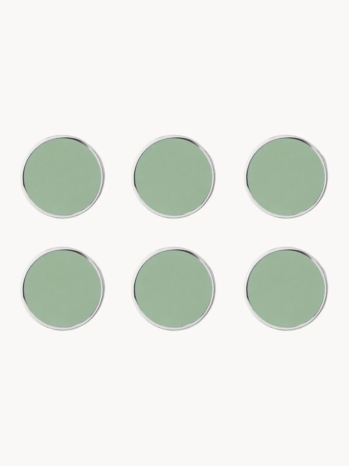 Material De Oficina|Material De Oficina>Mustard Made Set de pines magnéticos The Buttons, 6 uds. Verde salvia, plateado