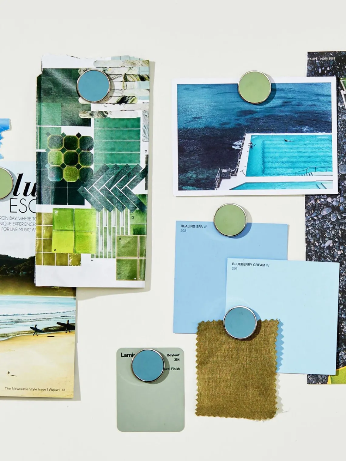 Material De Oficina|Material De Oficina>Mustard Made Set de pines magnéticos The Buttons, 6 uds. Verde salvia, plateado