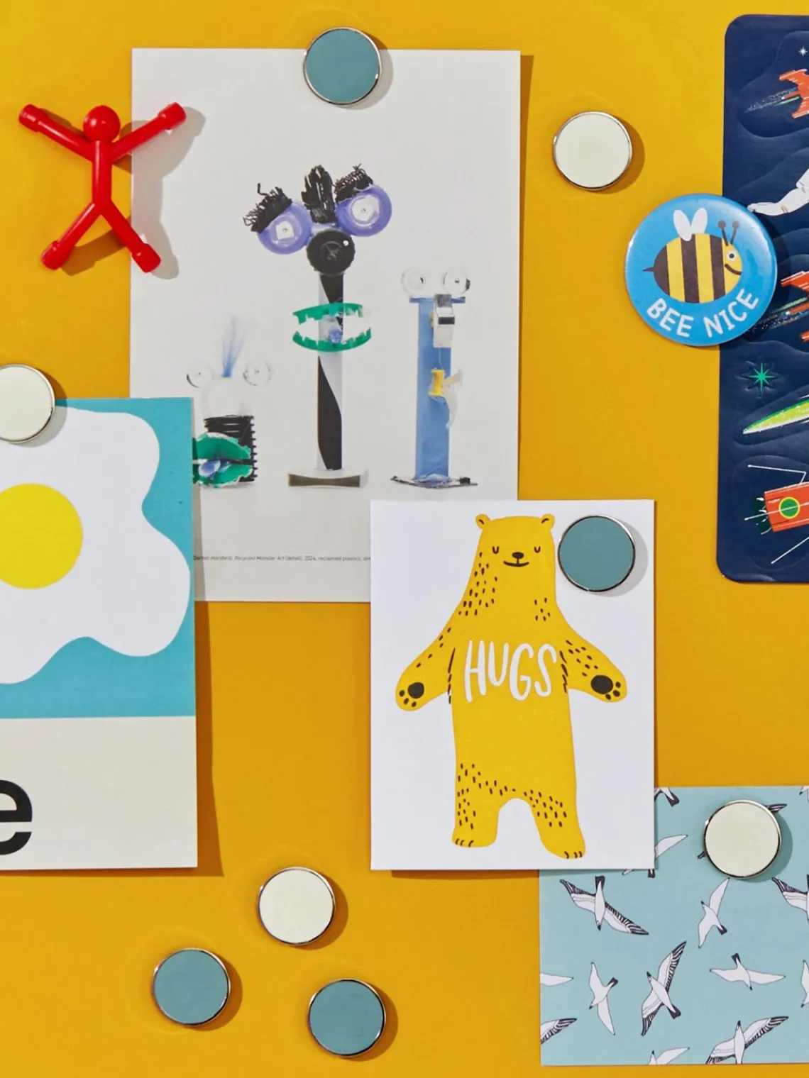 Material De Oficina|Material De Oficina>Mustard Made Set de pines magnéticos The Buttons (6 uds.) Blanco Off White, plateado