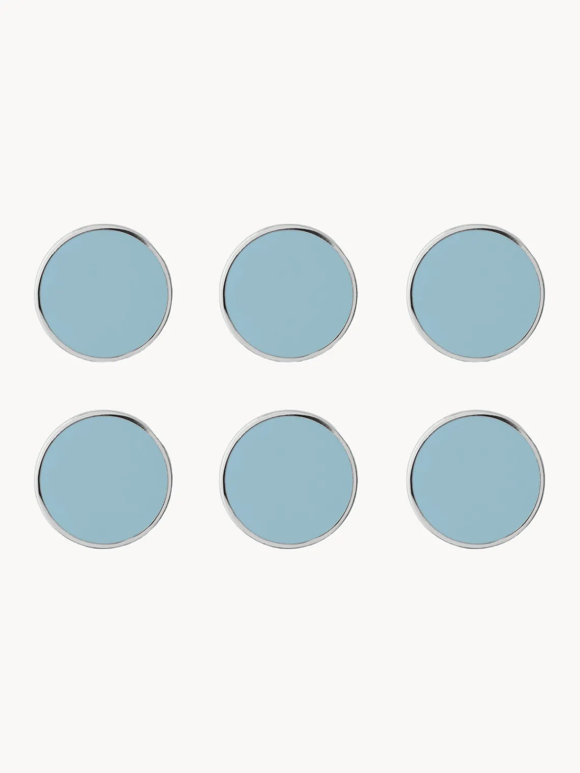 Material De Oficina|Material De Oficina>Mustard Made Set de pines magnéticos The Buttons, 6 uds. Azul claro, plateado