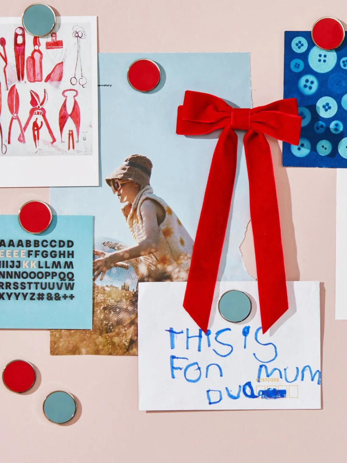 Material De Oficina|Material De Oficina>Mustard Made Set de pines magnéticos The Buttons, 6 uds. Azul claro, plateado