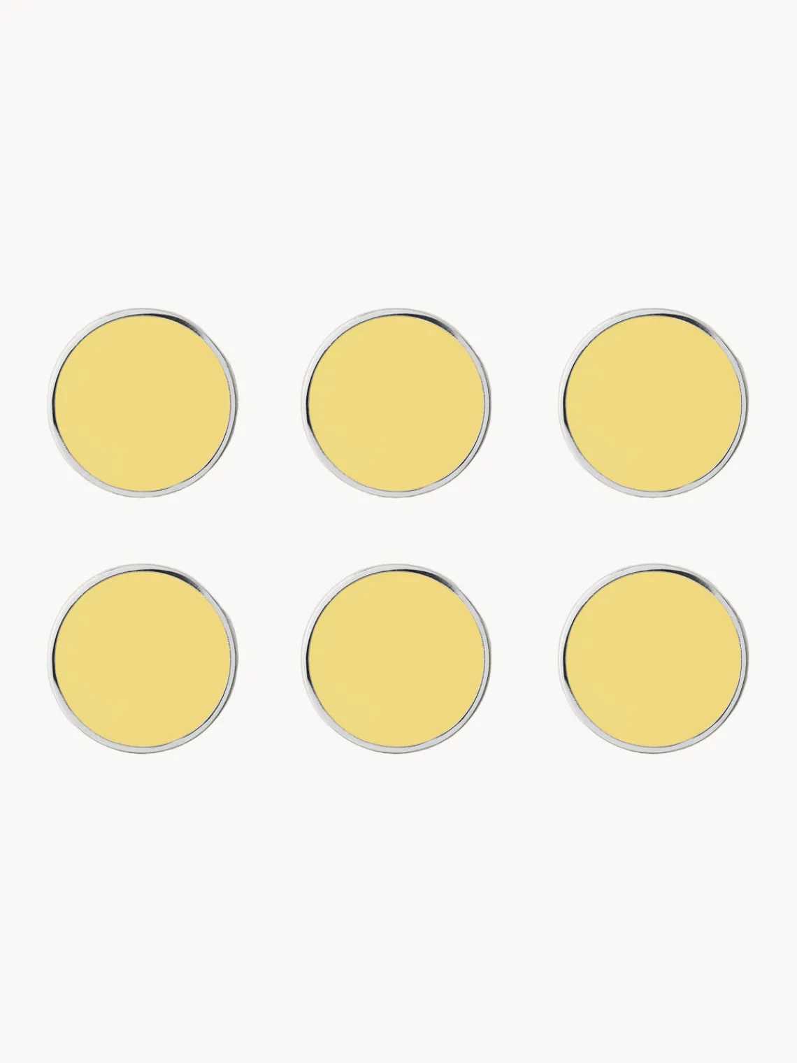 Material De Oficina|Material De Oficina>Mustard Made Set de pines magnéticos The Buttons, 6 uds. Amarillo claro, plateado