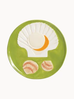 Hot Set de platos de dolomita pintado a mano De La Mer, 4 uds. Vajillas Completas|Platos De Postre