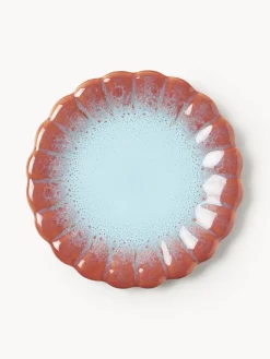 Platos De Postre|Vajillas Completas>Westwing Collection Set de platos postre artesanales Marguerite, 4 uds. Terracota, azul claro