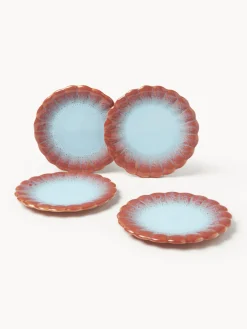 Platos De Postre|Vajillas Completas></noscript>Westwing Collection Set de platos postre artesanales Marguerite, 4 uds. Terracota, azul claro
