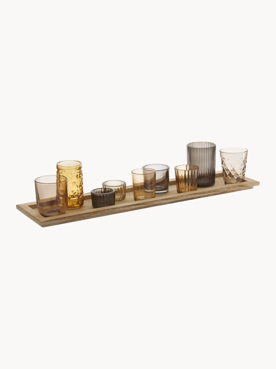 Farolillos|Jarrones>Bloomingville Set de portavelas de vidrio Wessel, 10 pzas.