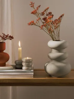 Set de portavelas y candelabros 2en1 de mármol Orta, 2 uds. Jarrones|Portavelas