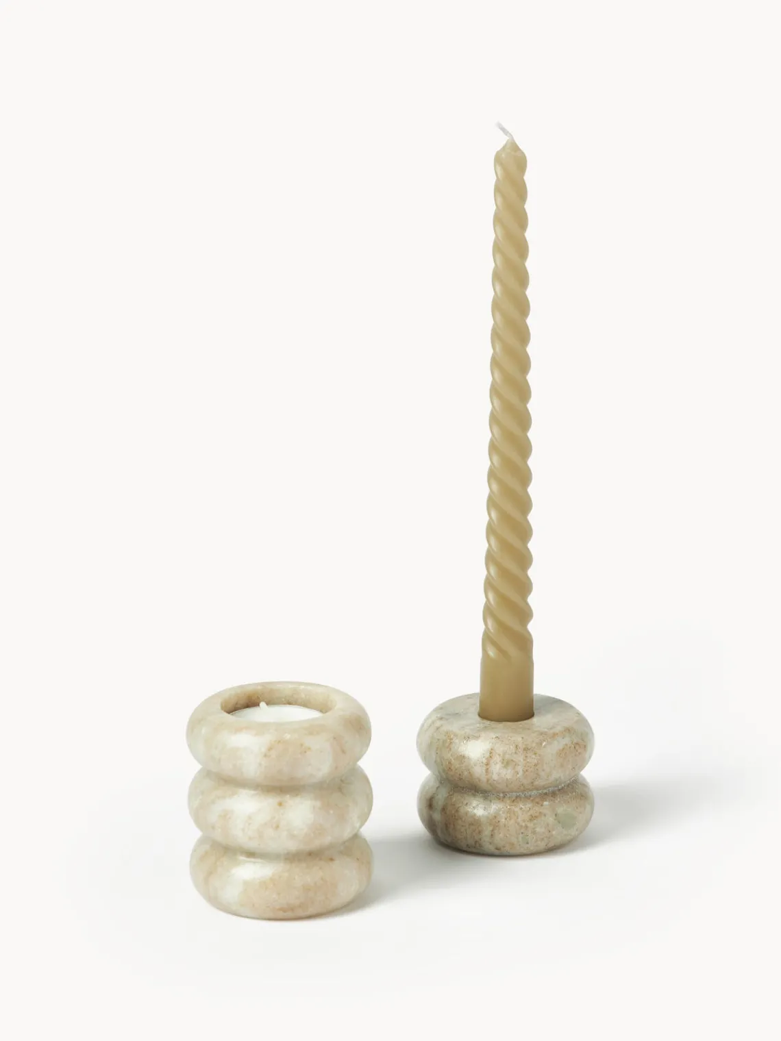 Set de portavelas y candelabros 2en1 de mármol Orta, 2 uds. Jarrones|Portavelas