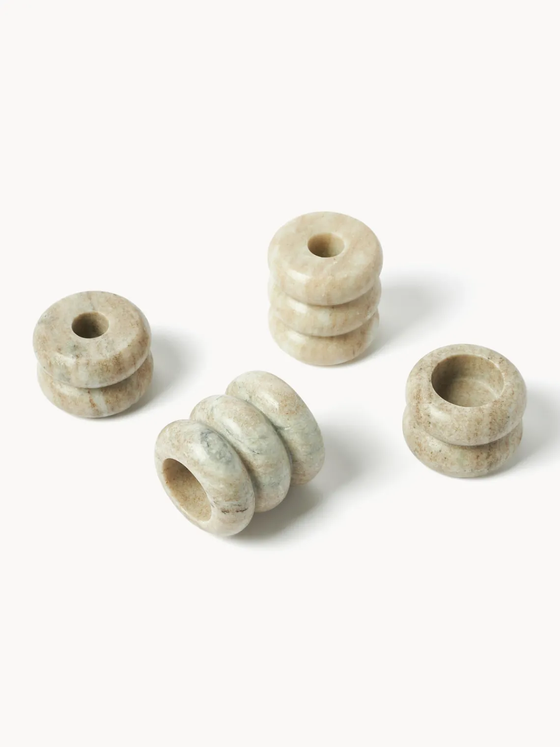 Set de portavelas y candelabros 2en1 de mármol Orta, 2 uds. Jarrones|Portavelas