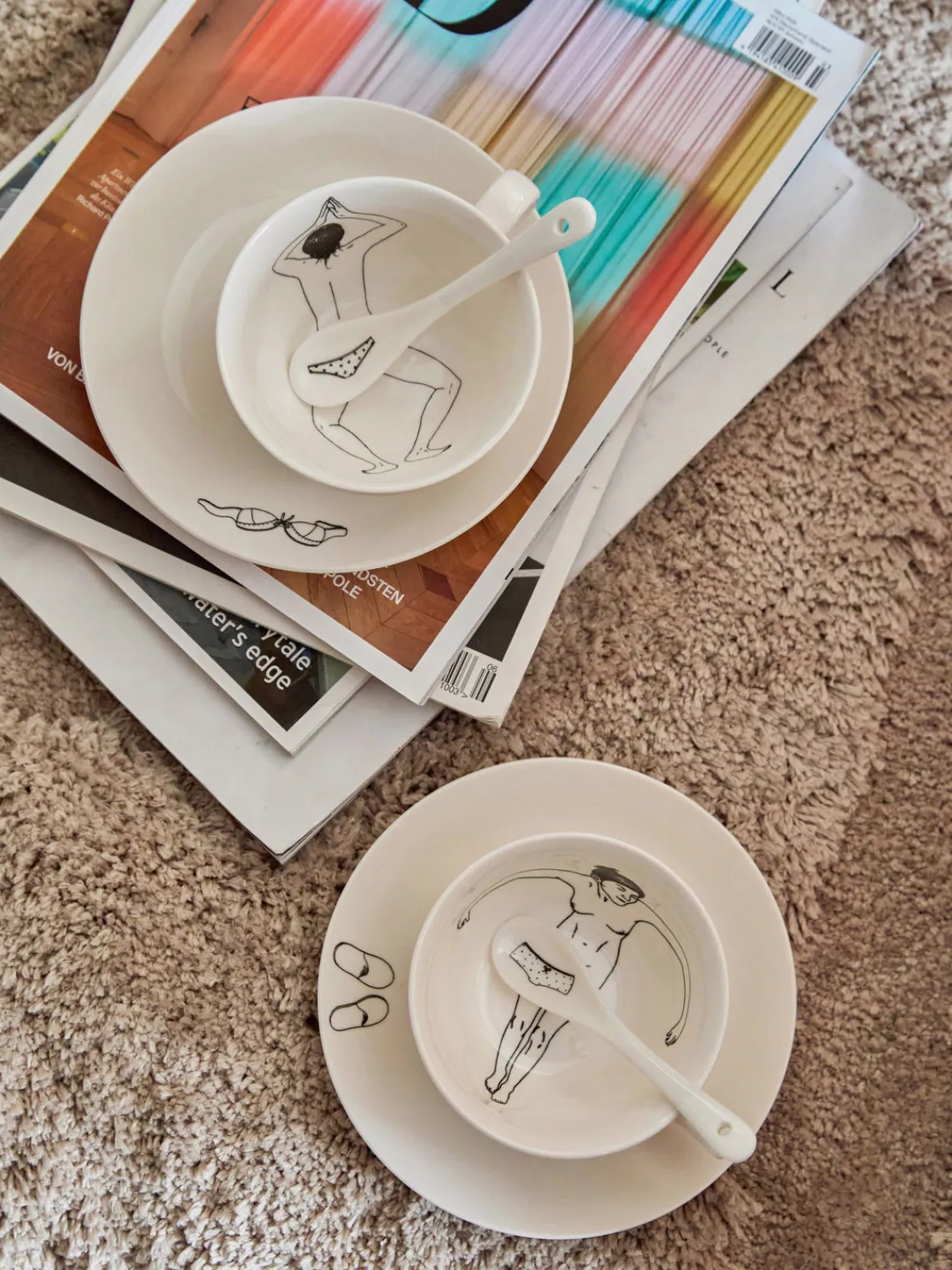 New Set de tazas de café artesanales Undressed, 4 uds. Tazas Y Mugs|Vajillas Completas