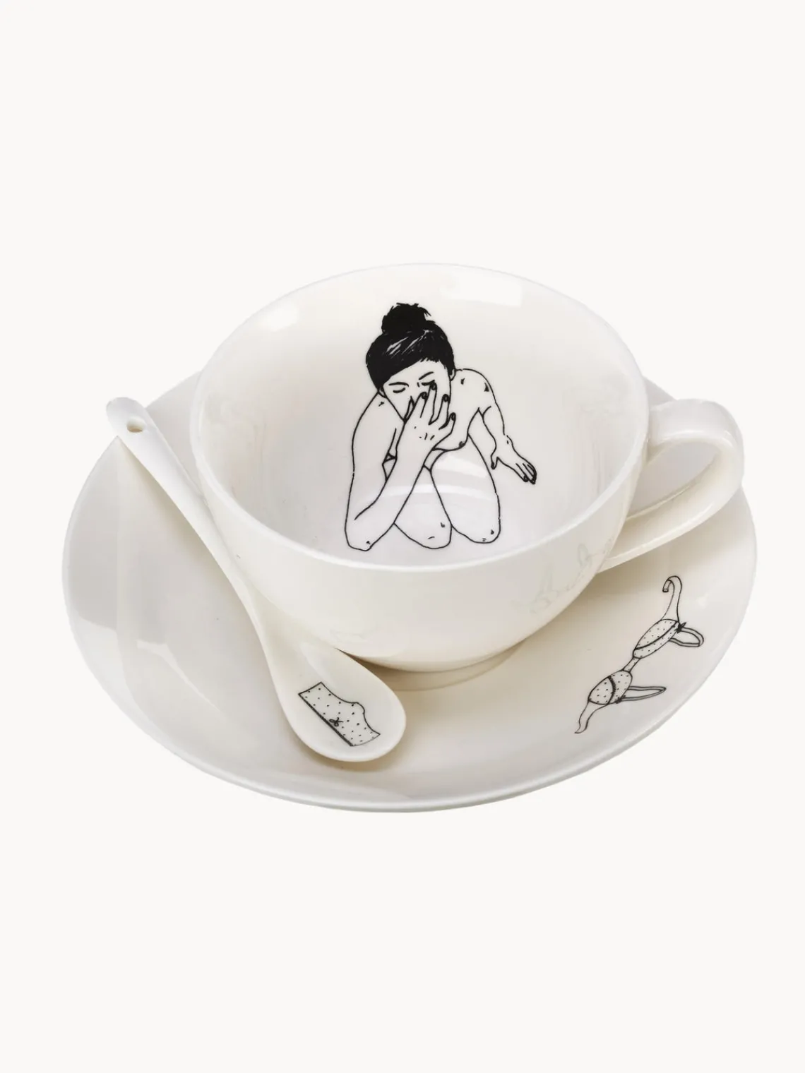 New Set de tazas de café artesanales Undressed, 4 uds. Tazas Y Mugs|Vajillas Completas