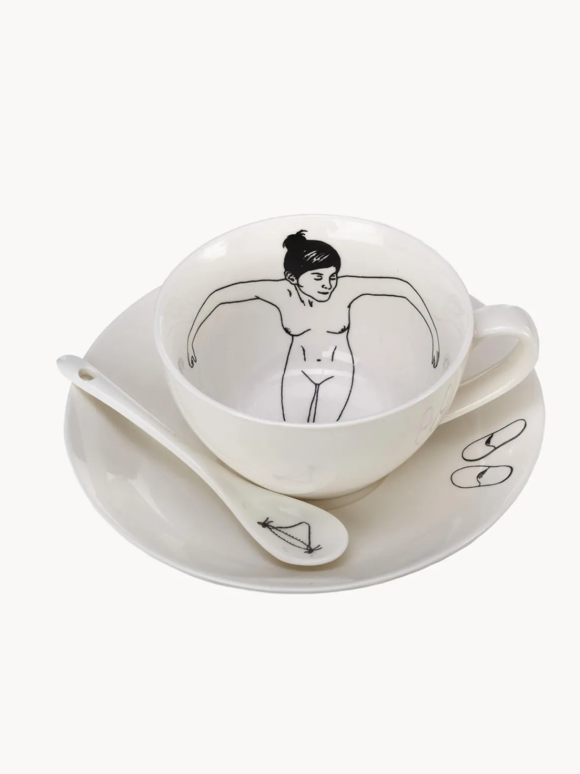 New Set de tazas de café artesanales Undressed, 4 uds. Tazas Y Mugs|Vajillas Completas