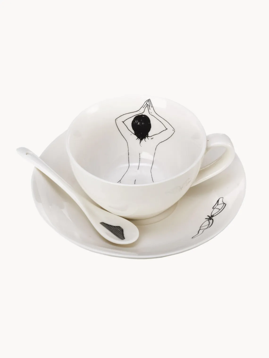 New Set de tazas de café artesanales Undressed, 4 uds. Tazas Y Mugs|Vajillas Completas