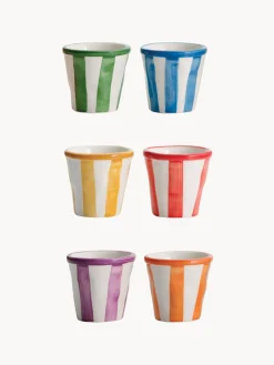 Sale Set de tazas de espresso artesanales Righe, 6 uds. Vasos|Vajillas Completas