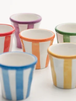 Sale Set de tazas de espresso artesanales Righe, 6 uds. Vasos|Vajillas Completas