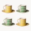 Tazas De Espresso|Vajillas Completas>POLSPOTTEN Set de tazas espresso con platito Chess, 4 uds.