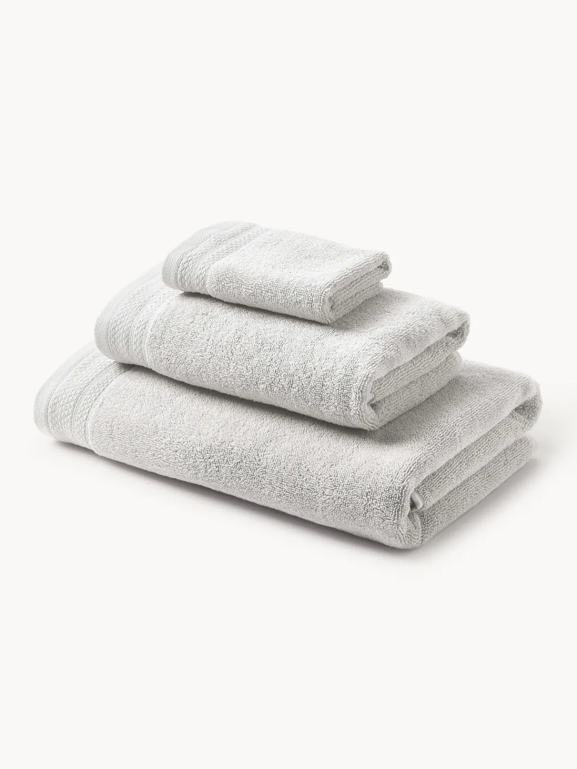 Toallas|Mantas>Westwing Collection Set de toallas de algodón ecológico Premium, tamaños diferentes Gris claro