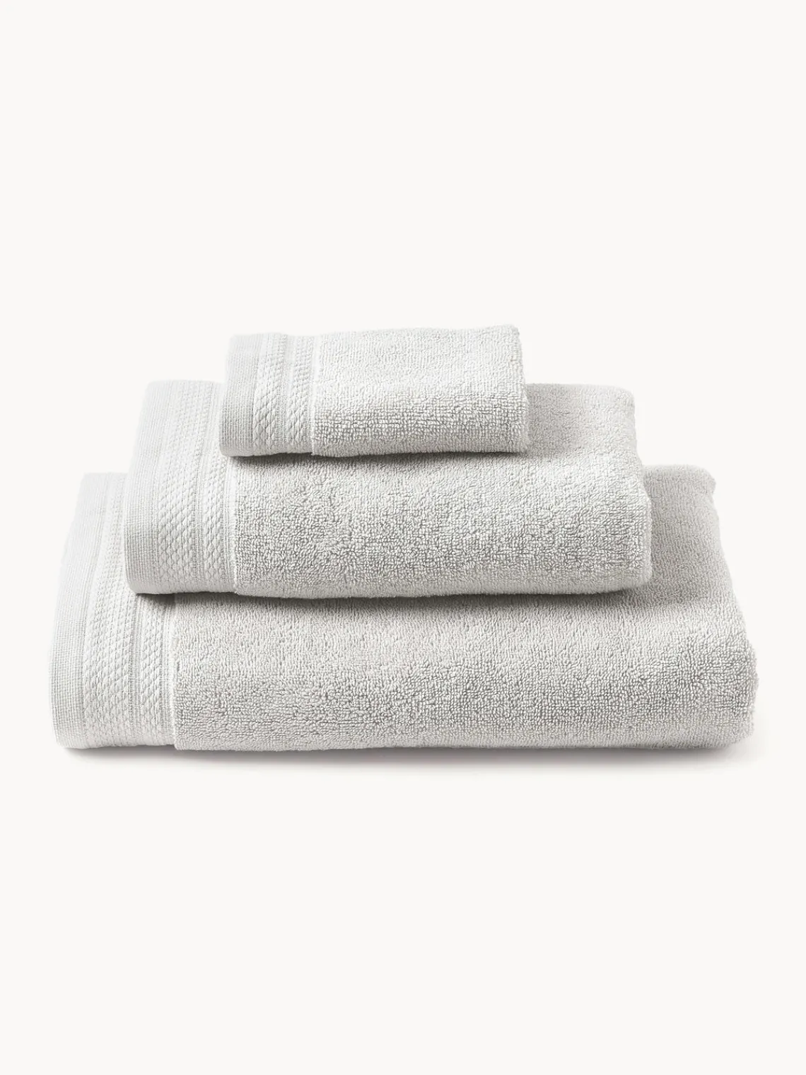 Toallas|Mantas>Westwing Collection Set de toallas de algodón ecológico Premium, tamaños diferentes Gris claro