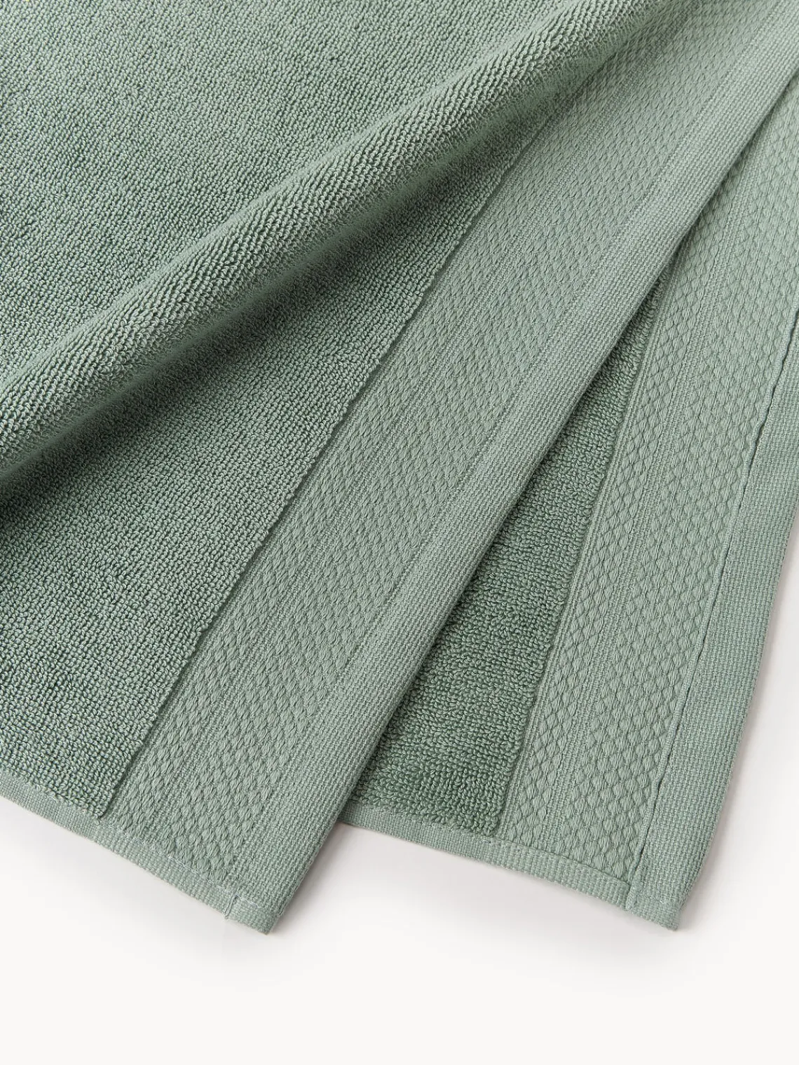 Toallas|Mantas>Westwing Collection Set de toallas de algodón ecológico Premium, tamaños diferentes Verde salvia