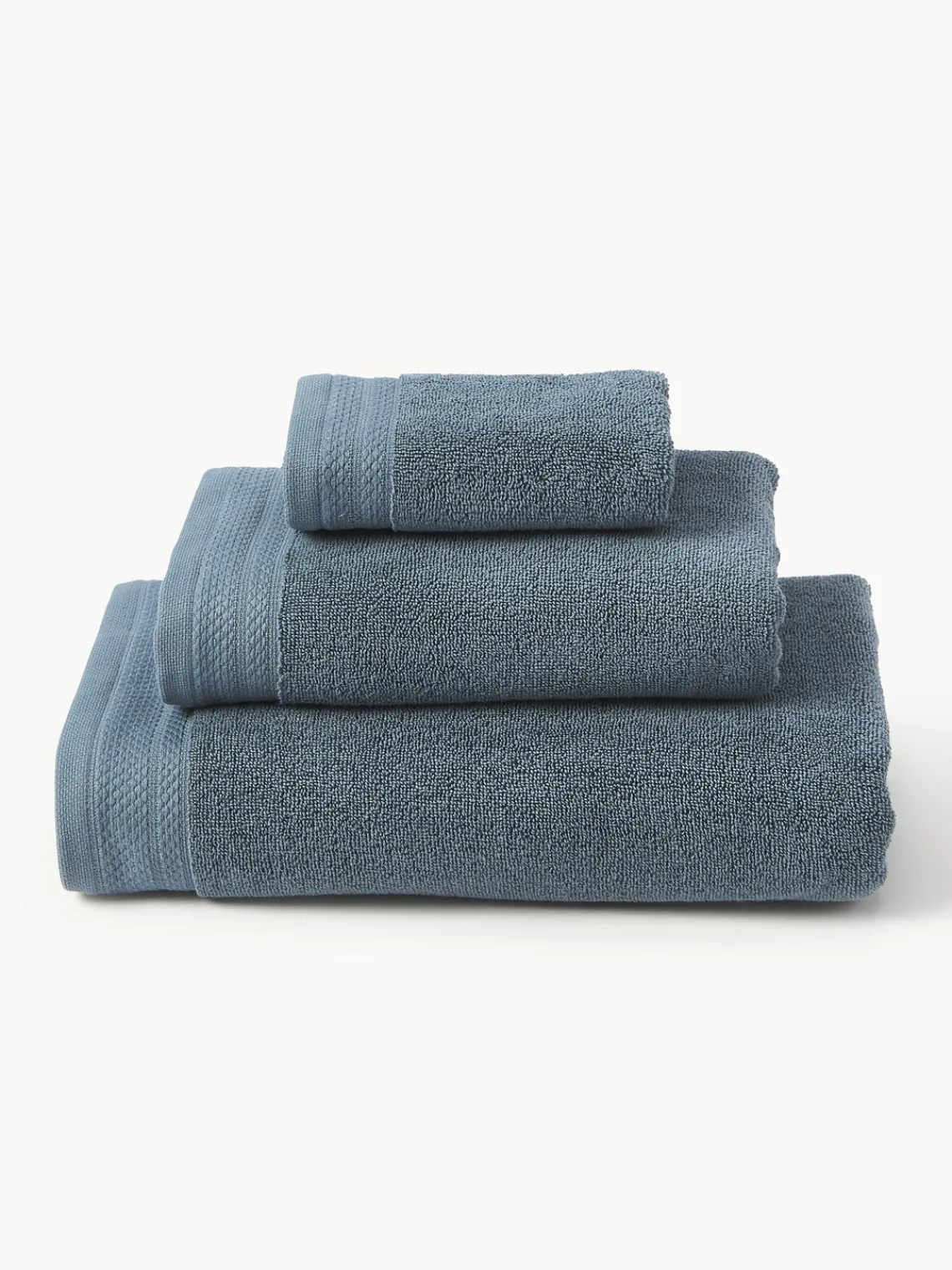 Toallas|Mantas>Westwing Collection Set de toallas de algodón ecológico Premium, tamaños diferentes Azul petróleo